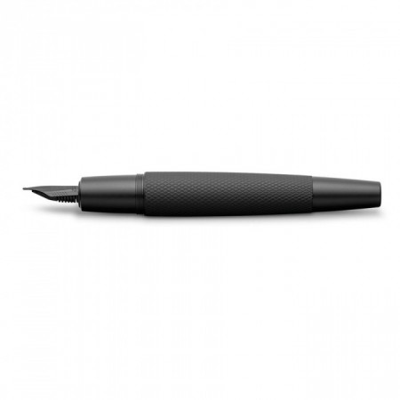 E-Motion Pure Black Fountain Pen, Medium, Anodized Aluminium